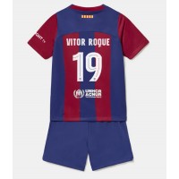 Dětský fotbalový dres Barcelona Vitor Roque #19 2023-24 Domácí Krátký Rukáv (+ trenýrky)